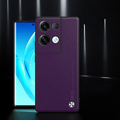 Funda Lujo Cuero Carcasa S04 para Oppo Reno8 Pro+ Plus 5G Morado