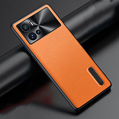 Funda Lujo Cuero Carcasa S04 para Vivo iQOO 9 Pro 5G Naranja