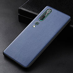 Funda Lujo Cuero Carcasa S04 para Xiaomi Mi 10 Azul