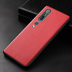 Funda Lujo Cuero Carcasa S04 para Xiaomi Mi 10 Rojo