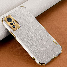 Funda Lujo Cuero Carcasa S04 para Xiaomi Mi 12 5G Blanco