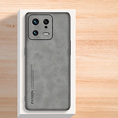 Funda Lujo Cuero Carcasa S04 para Xiaomi Mi 13 5G Gris