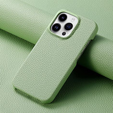 Funda Lujo Cuero Carcasa S04D para Apple iPhone 13 Pro Verde