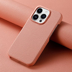 Funda Lujo Cuero Carcasa S04D para Apple iPhone 14 Pro Rosa