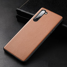 Funda Lujo Cuero Carcasa S05 para Oppo Find X2 Lite Marron