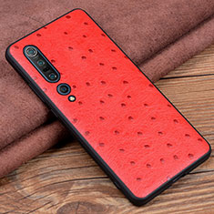 Funda Lujo Cuero Carcasa S05 para Xiaomi Mi 10 Pro Rojo
