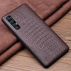 Funda Lujo Cuero Carcasa S06 para Oppo Find X2 Neo Marron