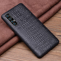 Funda Lujo Cuero Carcasa S06 para Oppo Reno3 Pro Negro