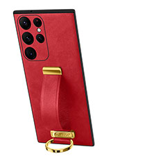Funda Lujo Cuero Carcasa S06 para Samsung Galaxy S21 Ultra 5G Rojo
