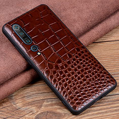 Funda Lujo Cuero Carcasa S06 para Xiaomi Mi 10 Pro Marron