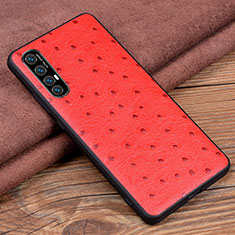 Funda Lujo Cuero Carcasa S07 para Oppo Find X2 Neo Rojo