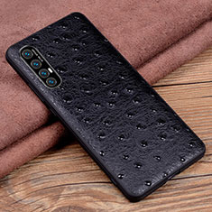 Funda Lujo Cuero Carcasa S07 para Oppo Reno3 Pro Negro