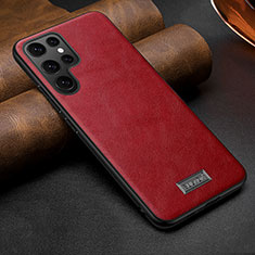 Funda Lujo Cuero Carcasa S07 para Samsung Galaxy S22 Ultra 5G Rojo