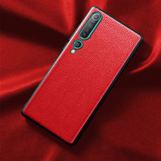 Funda Lujo Cuero Carcasa S07 para Xiaomi Mi 10 Rojo