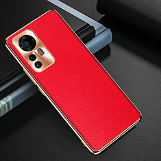 Funda Lujo Cuero Carcasa S07 para Xiaomi Mi 12X 5G Rojo