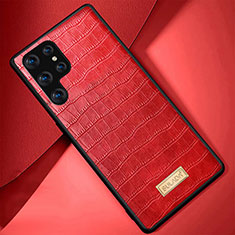 Funda Lujo Cuero Carcasa S08 para Samsung Galaxy S21 Ultra 5G Rojo