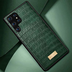 Funda Lujo Cuero Carcasa S08 para Samsung Galaxy S21 Ultra 5G Verde