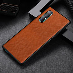 Funda Lujo Cuero Carcasa S09 para Oppo Find X2 Neo Naranja