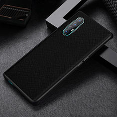 Funda Lujo Cuero Carcasa S09 para Oppo Reno3 Pro Negro