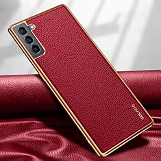 Funda Lujo Cuero Carcasa S09 para Samsung Galaxy S21 FE 5G Rojo