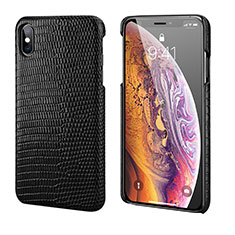 Funda Lujo Cuero Carcasa S12 para Apple iPhone Xs Negro