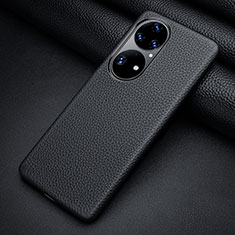 Funda Lujo Cuero Carcasa ST2 para Huawei P50 Pro Negro