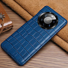 Funda Lujo Cuero Carcasa ST3 para Huawei Mate 40 Pro+ Plus Azul