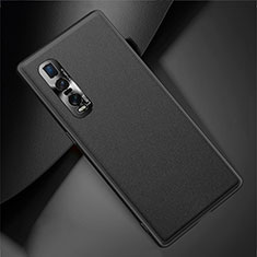 Funda Lujo Cuero Carcasa U01 para Oppo Find X2 Pro Negro