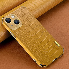 Funda Lujo Cuero Carcasa XD1 para Apple iPhone 15 Plus Amarillo