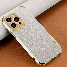 Funda Lujo Cuero Carcasa XD1 para Apple iPhone 15 Pro Blanco