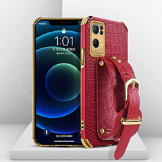 Funda Lujo Cuero Carcasa XD1 para Oppo Reno7 Pro 5G Rojo