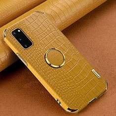 Funda Lujo Cuero Carcasa XD1 para Samsung Galaxy S20 Amarillo