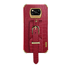 Funda Lujo Cuero Carcasa XD1 para Xiaomi Poco X3 Rojo