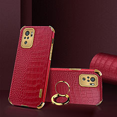 Funda Lujo Cuero Carcasa XD2 para Xiaomi Redmi Note 10 4G Rojo
