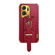 Funda Lujo Cuero Carcasa XD3 para Huawei Honor X7a Rojo