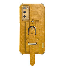 Funda Lujo Cuero Carcasa XD5 para Samsung Galaxy S20 FE 4G Amarillo