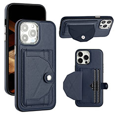 Funda Lujo Cuero Carcasa Y01B para Apple iPhone 13 Pro Max Azul