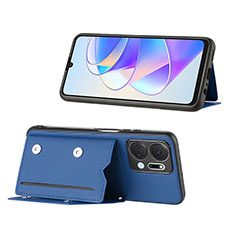 Funda Lujo Cuero Carcasa Y01B para Huawei Honor X7a Azul