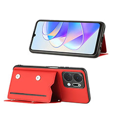 Funda Lujo Cuero Carcasa Y01B para Huawei Honor X7a Rojo