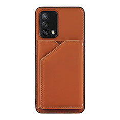 Funda Lujo Cuero Carcasa Y01B para Oppo A74 4G Marron