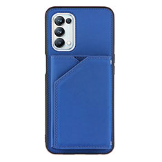 Funda Lujo Cuero Carcasa Y01B para Oppo A93 5G Azul