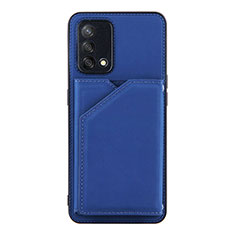 Funda Lujo Cuero Carcasa Y01B para Oppo F19 Azul