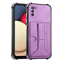 Funda Lujo Cuero Carcasa Y01B para Samsung Galaxy A03s Morado