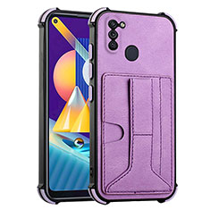 Funda Lujo Cuero Carcasa Y01B para Samsung Galaxy M11 Morado