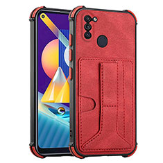 Funda Lujo Cuero Carcasa Y01B para Samsung Galaxy M11 Rojo