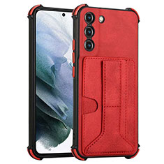Funda Lujo Cuero Carcasa Y01B para Samsung Galaxy S21 FE 5G Rojo