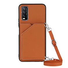 Funda Lujo Cuero Carcasa Y01B para Vivo Y30 Marron