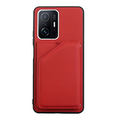 Funda Lujo Cuero Carcasa Y01B para Xiaomi Mi 11T 5G Rojo