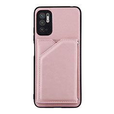Funda Lujo Cuero Carcasa Y01B para Xiaomi POCO M3 Pro 5G Oro Rosa
