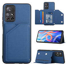 Funda Lujo Cuero Carcasa Y01B para Xiaomi Poco M4 Pro 5G Azul